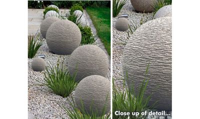 Garden Sculpture - Concrete Ball (Grey) 40-50cm