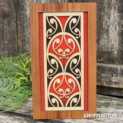 NZ Made Wooden Wall Panel / Kowhaiwhai - fish scale