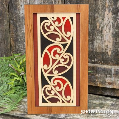 NZ Made Wooden Wall Panel / Kowhaiwhai - heart