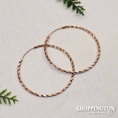 Sterling Silver - Rose Gold Plated Hoop Earrings