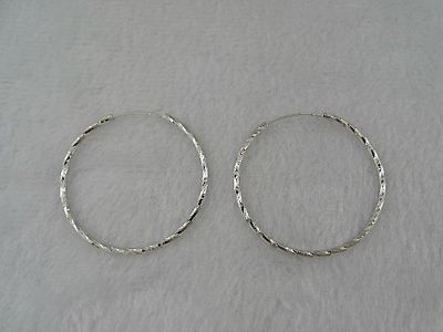 Sterling Silver - Hoop Earrings 45mm