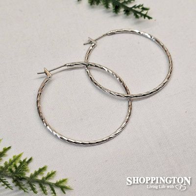 Sterling Silver - Hoop Earrings 45mm