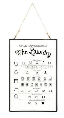 Glass Print - Laundry Sign