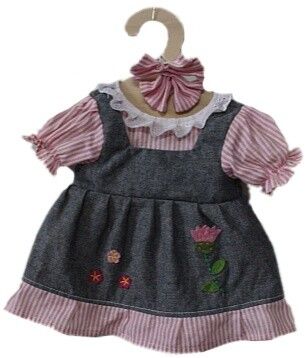 Hopscotch Dolls Clothes - Denim &amp; Pink Stripe Dress