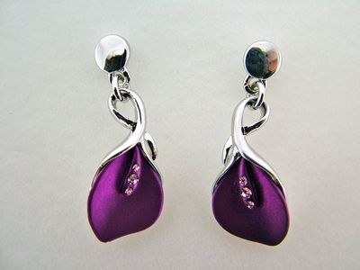 Earrings - Purple Lily