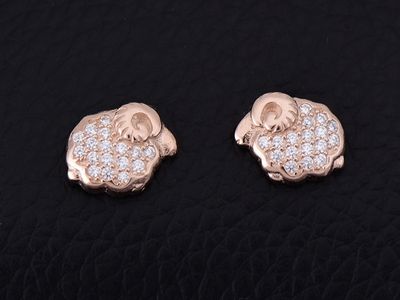 Sterling Silver - Rose Gold Sheep Stud