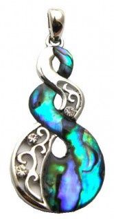 Necklace - Paua &amp; Silver Twist