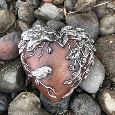 Collectable Heart - Bird &amp; Leaves