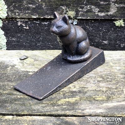 Cast Iron Door Stop - Cat Wedge