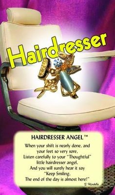 z Affirmation Angel Pin - Hairdresser Angel
