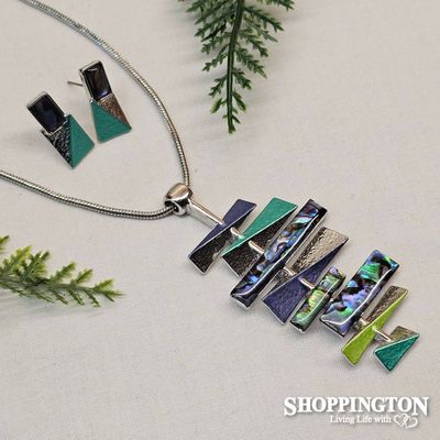 Necklace - Paua Bars Set