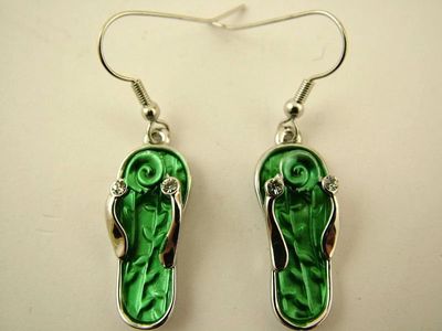 Earrings - Green Jandal