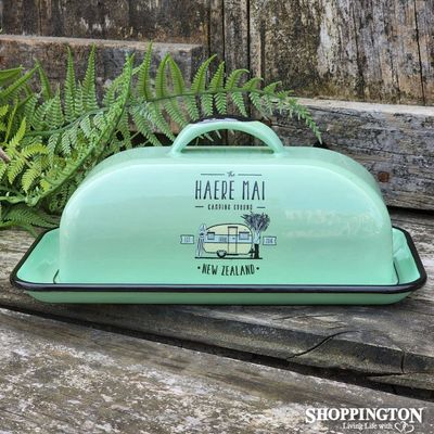 Moana Road Enamel Butter Dish - Haere Mai