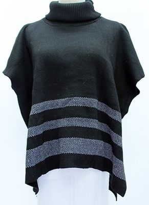 Poncho - Rolled Turtle Neck