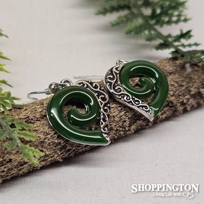 Earrings - Jade Koru