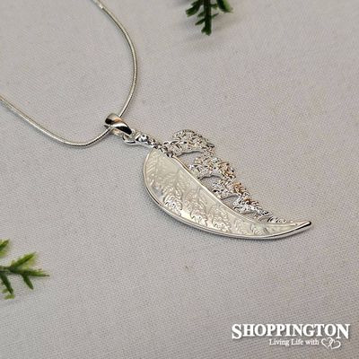 Necklace - White Dainty Fern