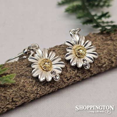 Earrings - White Single Daisy