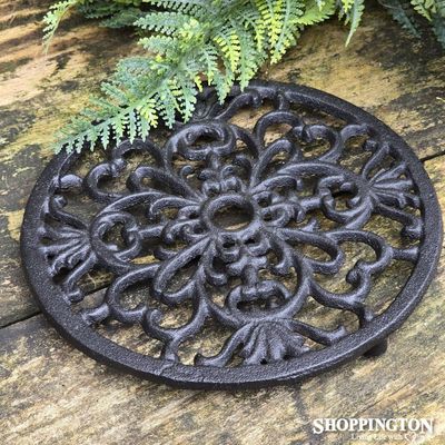 Trivet - Cast Iron Round Floral