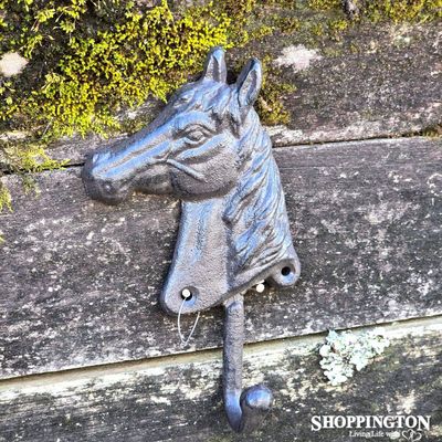 Cast Iron Side On Horse Head - Single Hook