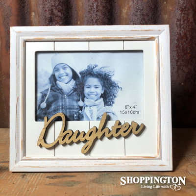 White Wash Photo Frame 6&quot; x 4&quot; - Daughter