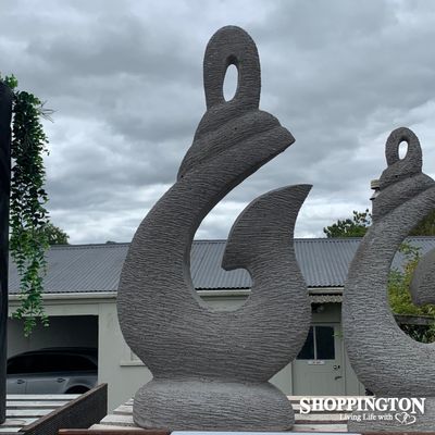 Garden Sculpture - Concrete Fish Hook 100cm