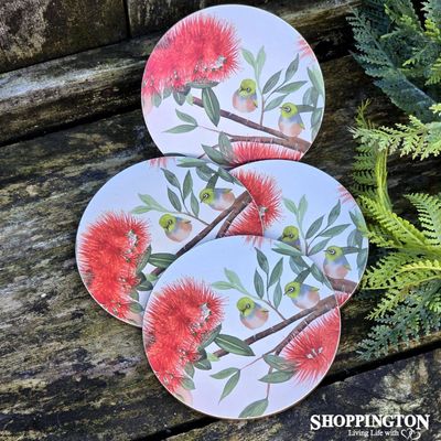 NZ Print Coasters - Pohutukawa