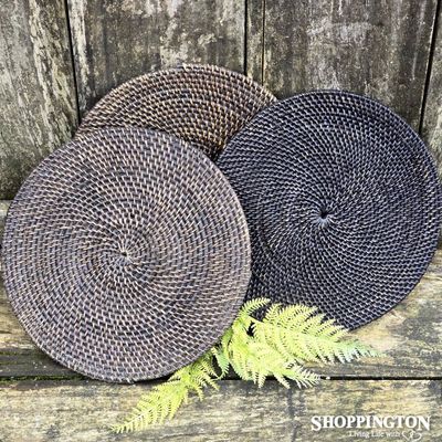 Rattan Cane Placemat - Dark - Round