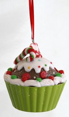 Xmas Deco - Green Cupcake