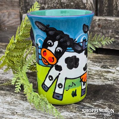 NZ Made Handpainted - Theme Mug - Cow &amp; Fence