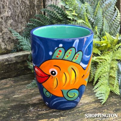 NZ Made Hand Painted -Orange Fish Blokes Mug