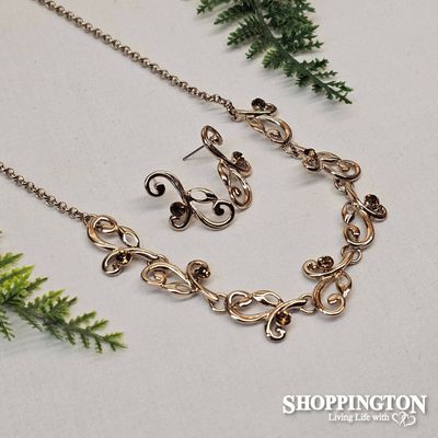 Necklace - Rose Gold Fern Vine Set