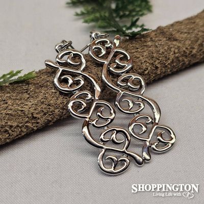 Earrings - Silver Koru Vine