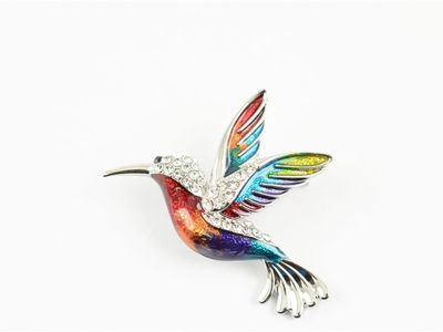 Brooch - Colourful Hummingbird