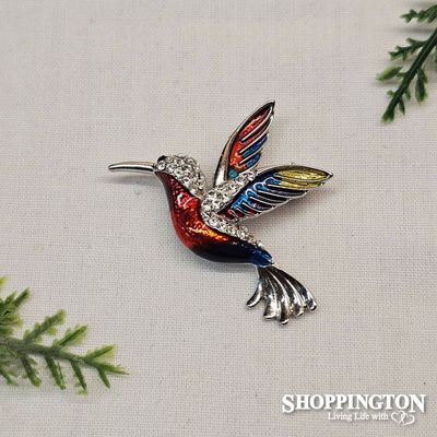 Brooch - Colourful Hummingbird