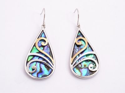 Earrings - Koru Paua Water Drop