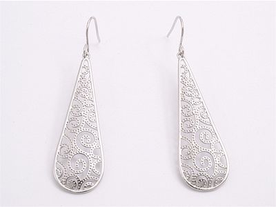Earrings - Silver Koru Drop