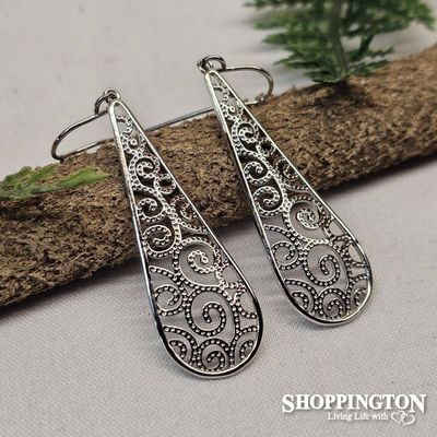 Earrings - Silver Koru Drop