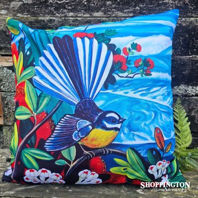 Cushion - NZ Print - Ocean Fantail - Irina Velman