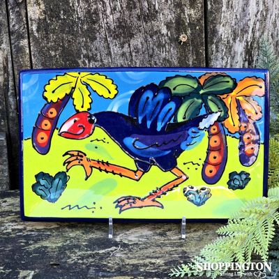 NZ Made Handpainted - Theme Platter 23cm x 15cm - Pukeko