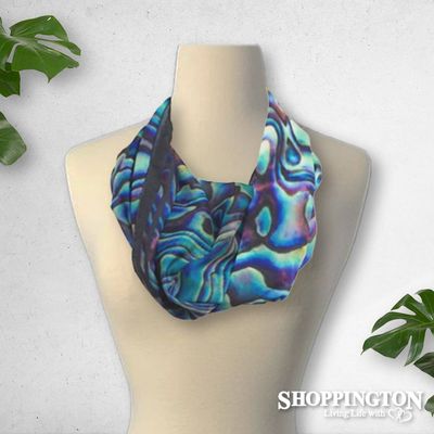 NZ Fashion Scarf - Paua with Black Border