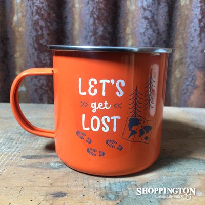 Let&#039;s Get Lost - Orange Enamel Mug