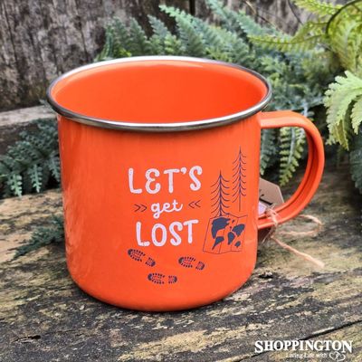 Let&#039;s Get Lost - Orange Enamel Mug