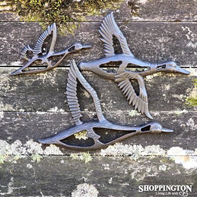 Cast Iron Duck Wall Art - Set of 3