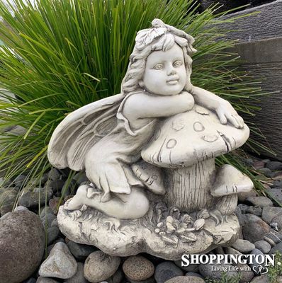 Garden Statue - Toadstool Fairy (designed to last outdoors)