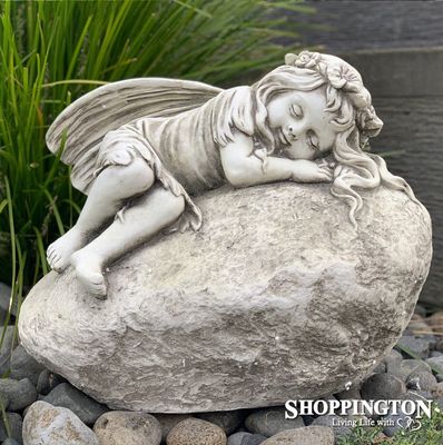 Garden Statue - Sleeping Rock Fairy (designed to last outdoors)