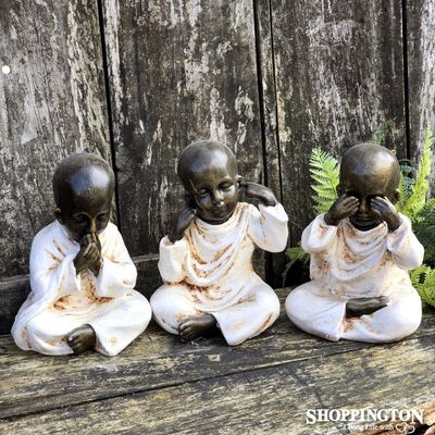 Hear no, See no, Speak no Shaoline Monks (20cm) Cream