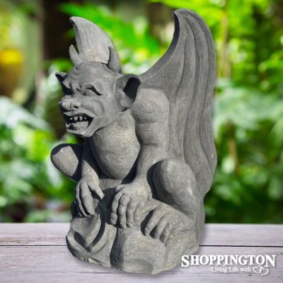 100% Handcarved Concrete Gargoyle