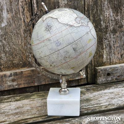 Vintage World Globe on Marble Base