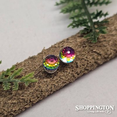 Earrings - Swarovski Crystal Ball Coloured