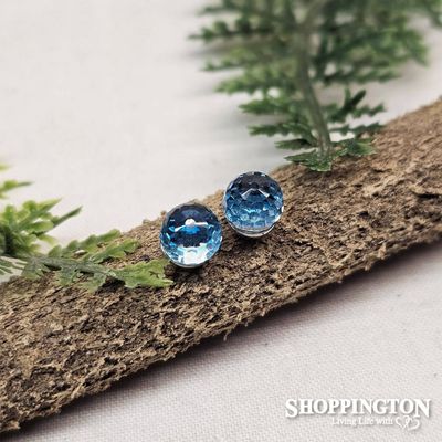 Earrings - Swarovski Crystal Ball Blue